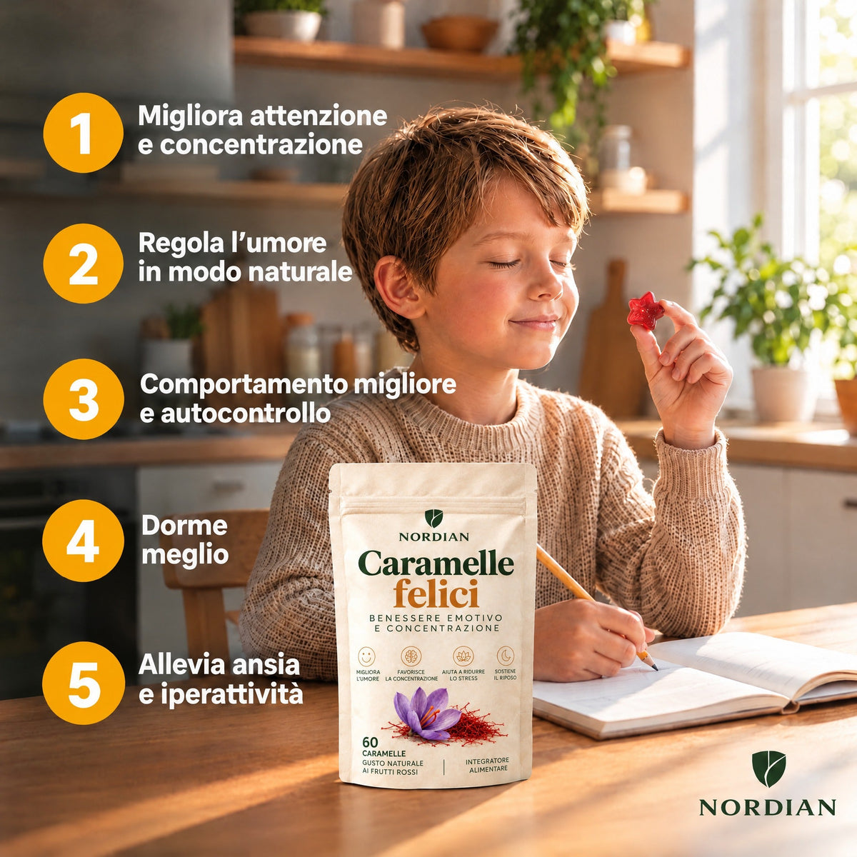 Caramelle gommose allo zafferano Nordian