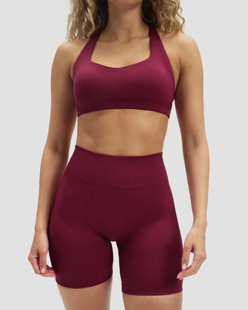 Cherry Wine - Sculpting Mid Waist Scrunch Shorts