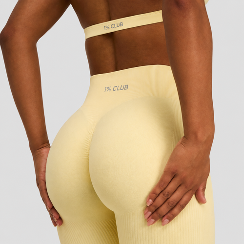 Butter Yellow - Sculpting Mid Waist Scrunch Leggings
